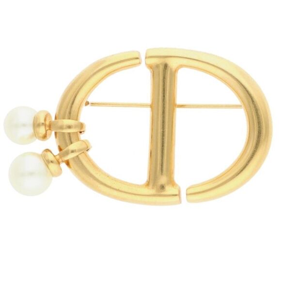 Dior Pearl Embellished CD Icon Brooch Men's